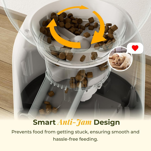 ARENTI Automatic Cat Feeder and Water Dispenser with Camera, 2K Adjustable View & Invisible Privacy Mode, 4.5L Cat Food Dispenser Fountain Combo, 5G/2.4G Wifi, 2-Way Audio, AI Alerts, Battery Backup8
