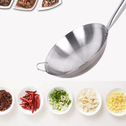 Stainless Steel Wok, round Bottom Traditional Carbon Steel Wok Pan, Authentic Hand Hamme,Ironred Woks and Stir Fry Pans (34Cm)4