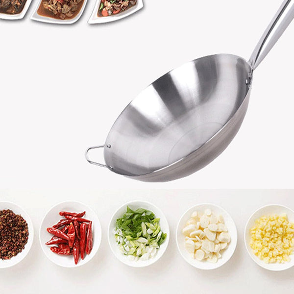 Stainless Steel Wok, round Bottom Traditional Carbon Steel Wok Pan, Authentic Hand Hamme,Ironred Woks and Stir Fry Pans (34Cm)4