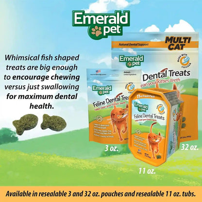 Emerald Pet Grain-Free Cat Dental Treats with Chicken – Crunchy Natural Dental Treats for Cats to Clean Teeth, Freshen Breath, and Reduce Plaque & Tartar – 11 Oz Tub7