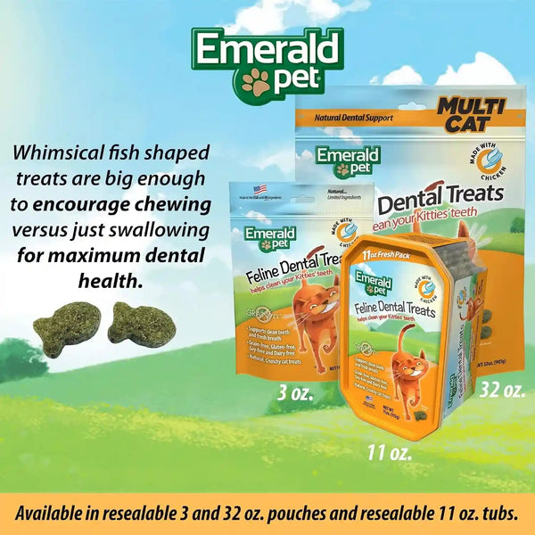 Emerald Pet Grain-Free Cat Dental Treats with Chicken – Crunchy Natural Dental Treats for Cats to Clean Teeth, Freshen Breath, and Reduce Plaque & Tartar – 11 Oz Tub7