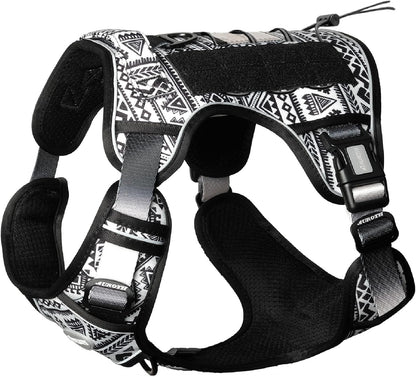 Auroth Tactical Dog Harness for Large Dogs No Pull Adjustable Pet Harness Reflective K9 Working Training Easy Control Pet Vest Military Service Dog Harnesses Army Yellow L23