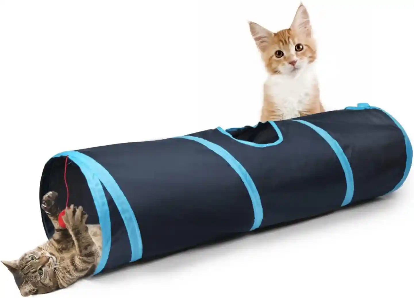 sheldamy-cat-tunnel-s-2-way-cat-tunnels-for-indoor-cats-collapsible-cat-play-tunnel-interactive-toy-maze-cat-house-with-1-play-ball-for-cats-puppy-kitty-kitten-rabbit-blue-black