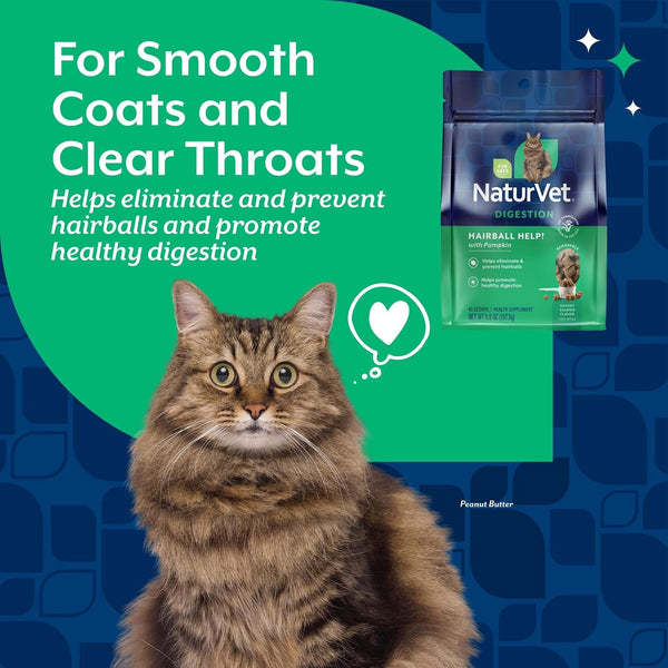 Naturvet Scoopables Hairball Aid for Cats - Helps Prevent & Eliminate Hairballs - Psyllium Husk & Pumpkin - Salmon Flavored Cat Health Supplement - Tastes like Treats & Prevents Hairballs | 5.5Oz Bag2