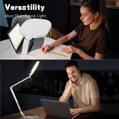 LED Desk Lamp for Home Office, Soft Edge-Lit Design, Modern Style | Professional Eye-Caring Diffused Light, Dimmable Computer Light with 30 Modes, Memory & Timer, Flexible Swing Arm Table Lamp2