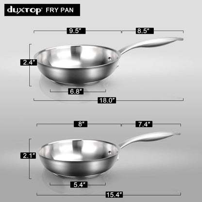 Stainless Steel Frying Pan, 8 Inch Induction Skillet | Eggs and Small Meals, Compact Size for Daily Cooking, Stay-Cool Handle5