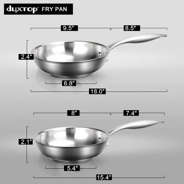 Stainless Steel Frying Pan, 8 Inch Induction Skillet | Eggs and Small Meals, Compact Size for Daily Cooking, Stay-Cool Handle5