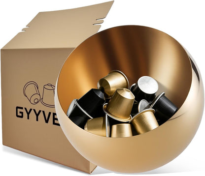 Large Capacity Coffee Pod Holder – Stainless Steel Pod Organizer and Holder | Stylish Coffee Bar Accessories & Countertop Storage (Gold, M)1