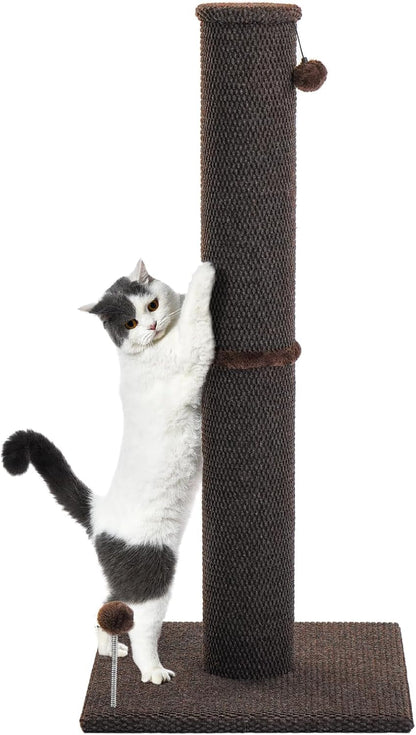 Cat Craft Cat Scratching Post Carpet Scratching Post 41" for Indoor Cats, Tall Cat Scratch Post, Carpet Cat Scratcher with Replaceable Toys, Sturdy Base, Large, Gray | 41In Tall Short Plush Scratch Post, Stable Base, Interchangeable Play Toys, for Indoor Cats to Avoid Furniture Scratching12