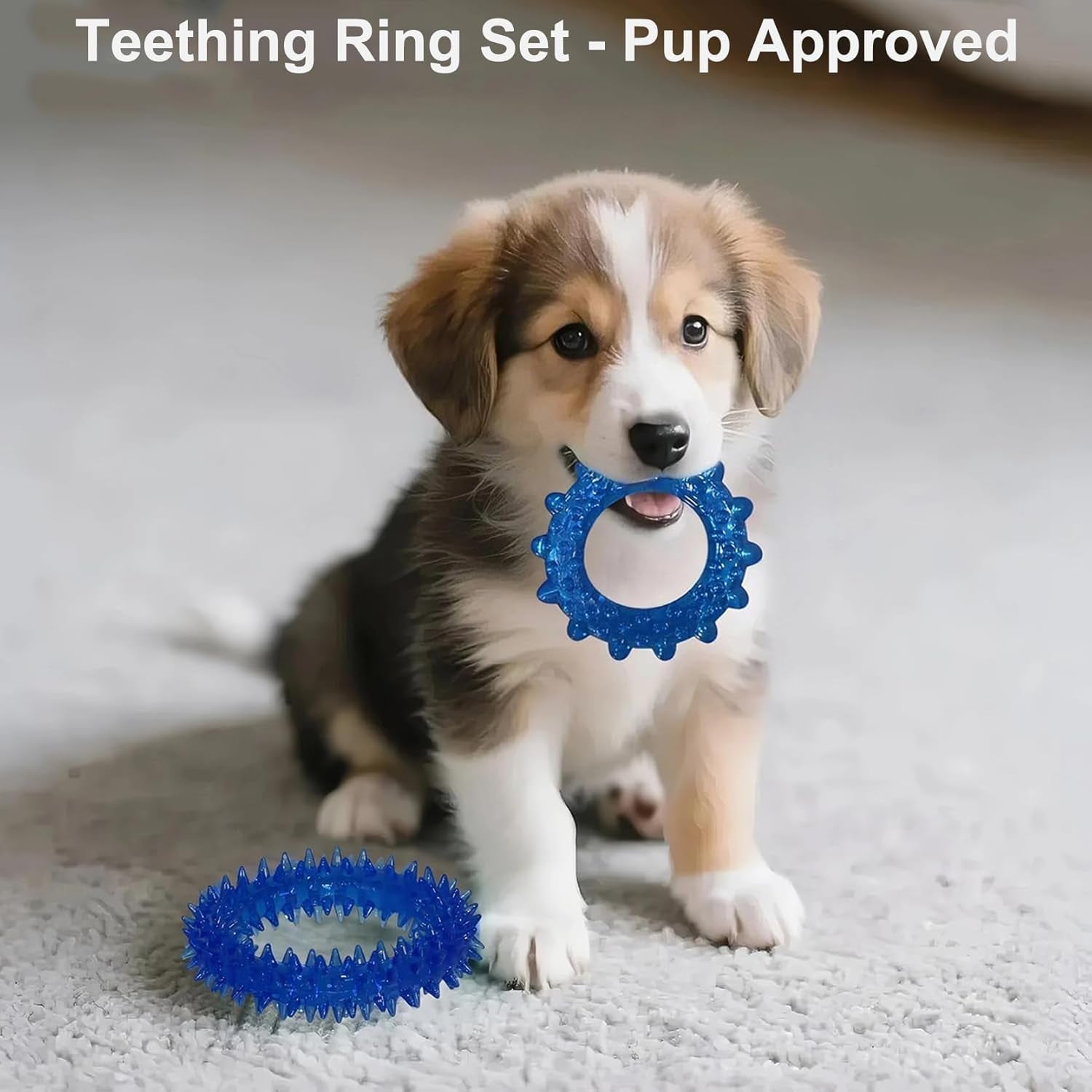 20-pack-puppy-teething-chew-toys-for-small-dogs-bulk-dog-toys-for-puppies-mixed-blue-rubber-rings-ropes-balls-puppy-teething-dental-care-relieves-puppy-boredom-stops-destructive-chewing