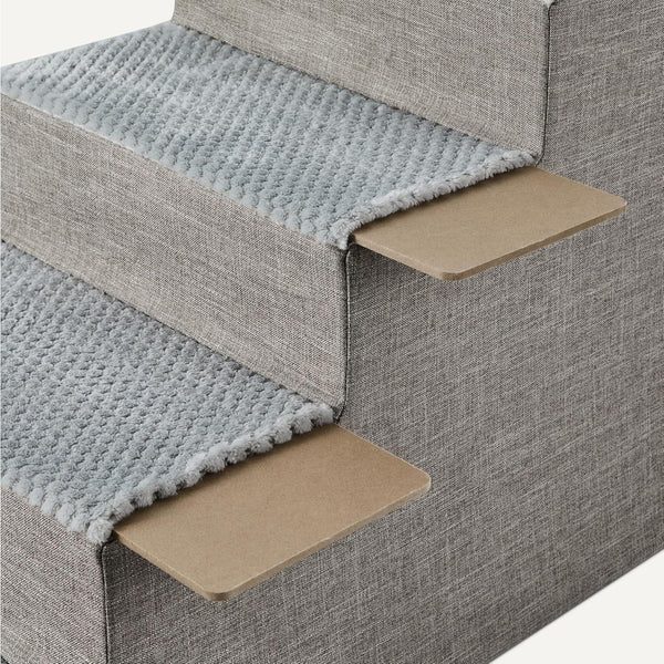 Amazon Basics Dog Steps, 18.7" H, 4-Step Pet Stairs for High Bed Couch and Sofa, Non-Slip Bottom, for Indoor Dogs and Cats, Grey4