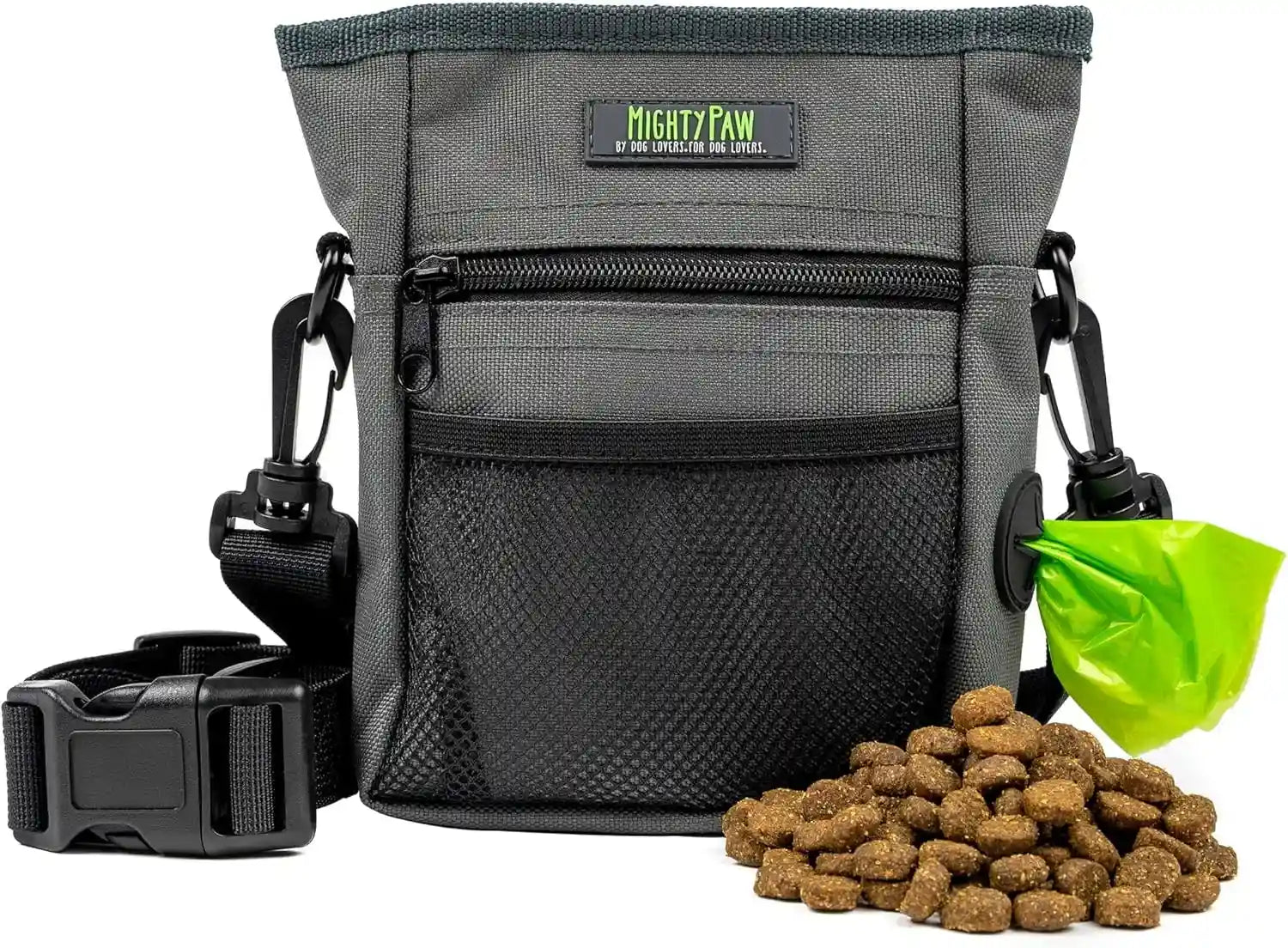mighty-paw-dog-treat-pouch-no-spill-magenetic-clasp-hands-free-pouches-for-training-pets-training-treat-pouches-for-dog-walks-pet-bags-pouch-built-in-poop-bag-holder-black