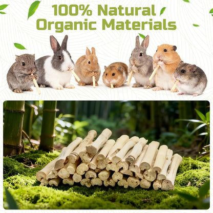 2.2Lb/1000G Natural Sweet Bamboo Chew Toys for Rabbit Chew Sticks | Bamboo Sticks, Teeth Grinding Treats Snack for Chinchilla, Bunny, Hamster, Guinea Pig, Rat and Other Small Animals3