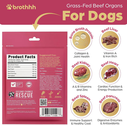 Beef Organ Bone Broth Meal Topper for Dogs - 100% Grass Fed - by Brothhh | Veterinarian Approved, Non-Gmo, No Fillers, Supports Immunity, Joint & Heart Health, Vision & Vitality3