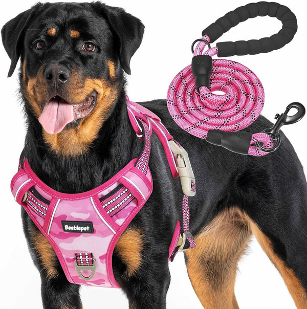 Beebiepet Heavy Duty Tactical Dog Harness for Small Dogs, No Pull Adjustable Pet Harness Reflective Service Training Easy Control Pet Vest Military K9 Working Dog Harnesses- Large, Brown6