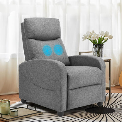 Massage Recliner Chair for Adults, Adjustable Home Theater Seating with Lumbar Support for Living Room, Modern Fabric Reclining for Small Space, Grey7