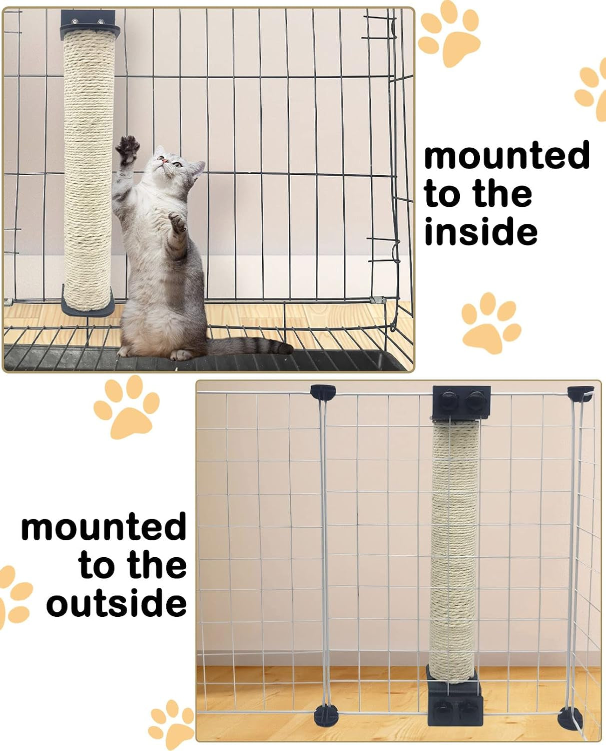 vcepjh-2-pcs-cat-scratching-post-for-crate-cage-mounted-cat-scratcher-natural-sisal-scratch-for-scratching-and-climbing-furniture-15x2-7inches-white