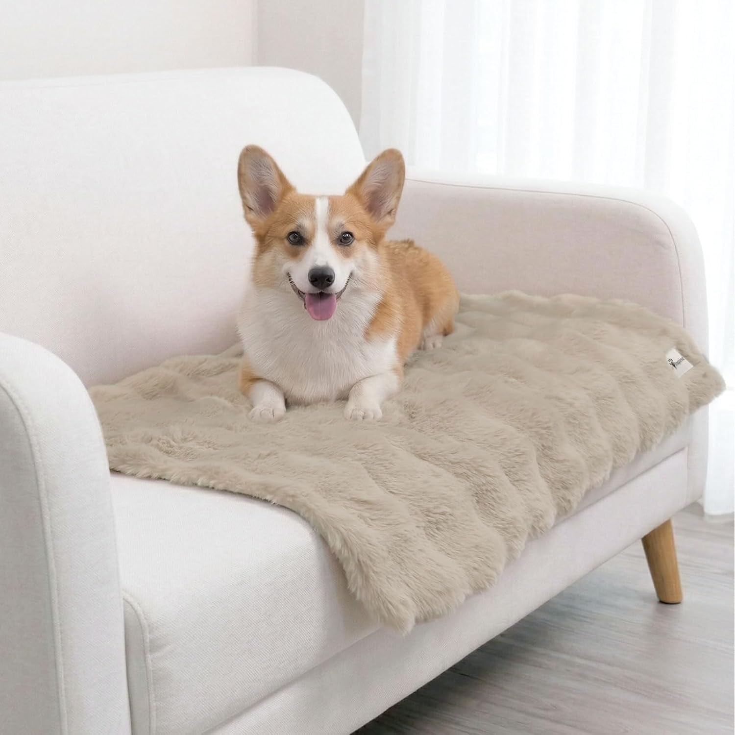 paw-inspired-waterproof-dog-blanket-40x30-inch-size-beige-soft-faux-fur-throw-fur-resistant-fleece-washable-pet-blanket-waterproof-protection-for-couch-bed-furniture-crate-car