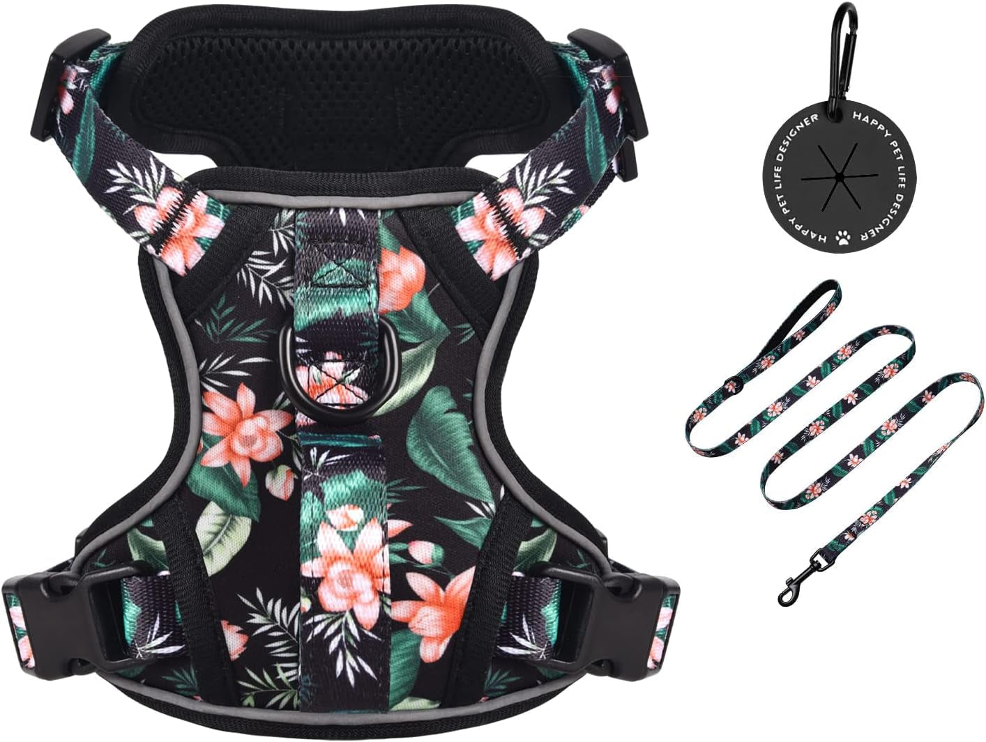 petmolico-no-pull-cute-dog-harness-reflective-light-blue-small-set-includes-leash-waste-bag-holder-2-clips-handle-soft-comfy-fit-adjustable-ideal-for-daily-walks-travel