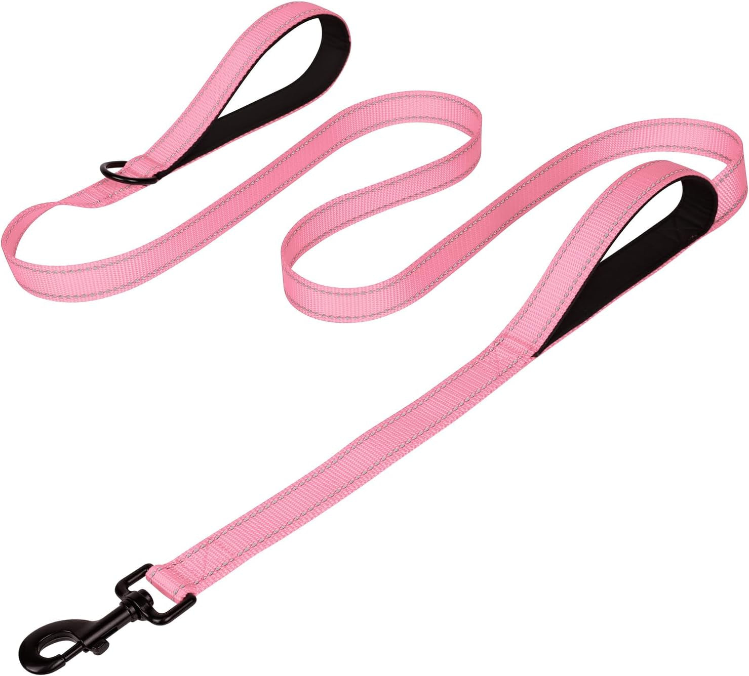 joytale-reflective-dog-leash-for-medium-large-dogs-6-ft-x-1-black-heavy-duty-nylon-webbing-padded-handle-for-comfort-visible-at-night-for-walking-training