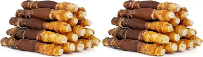 MON2SUN Dog Treats, 5 Inch Triple Flavor Wrapped Rawhide Sticks, 21.16 Oz | 30 Count Pack, Chicken Liver, Duck and Chicken Recipe, Long-Lasting Chew, Support Dental Health, for Small and Medium Dogs16