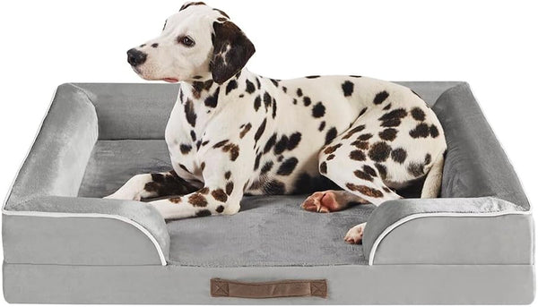 Friends Forever Large Dog Bed Couch, Orthopedic Pet Sofa Memory Foam | Dog Couch with Washable Removable Bed Cover, Non-Slip Bottom, Indoor Calming Chairs Mattress, Chester, Pewter Grey Large17