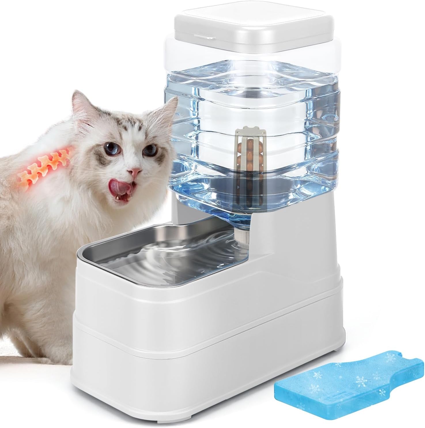 2-2-gallon-pet-automatic-dog-water-dispenser-cat-gravity-waterer-feeder-with-stainless-steel-bowl-8l-large-capacity-puppy-feeding-raised-bowls-with-filter-ice-pack