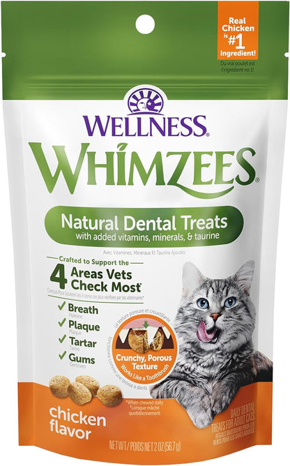 Wellness WHIMZEES Cat Dental Treats, Freshens Breath, Chicken and Salmon Flavor, 4.5 Oz Bag16