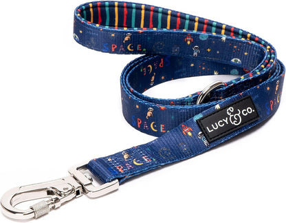Lucy & Co. Cheery Cherries - Designer Dog Leash for Small to Large Dogs - Padded Handle for Comfort - Large, Red Gingham Cherries - 5 Foot6
