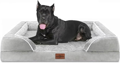 Comfort Expression Orthopedic Dog Bed for Extra Large Dogs with Bolster | Waterproof Dog Couch Bed with Washable Cover & Non-Slip Bottom, Supportive Egg Crate Foam XL Pet Bed, 42X30 Inch79