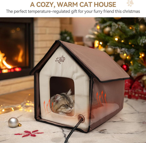 Pink Cat Litter Box Set, Small Cat Kitten Starter Kit with Litter Scoop, Cat Bowl, Kittens Toy; Heated Cat House Indoor, Cats Home with Heated Pad, Cat Houses & Condos, Heater Cat Bed5