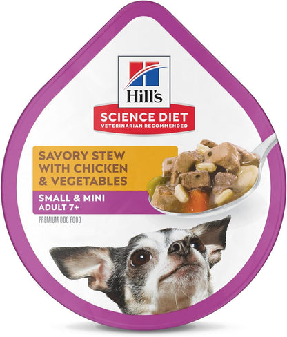 Hill'S Science Diet Adult 7+ Small & Mini Wet Dog Food | #1 Veterinarian Recommended, Chicken & Vegetables, 3.5 Oz. Trays, 12-Pack1