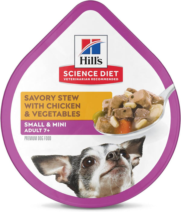 Hill'S Science Diet Adult 7+ Small & Mini Wet Dog Food | #1 Veterinarian Recommended, Chicken & Vegetables, 3.5 Oz. Trays, 12-Pack1