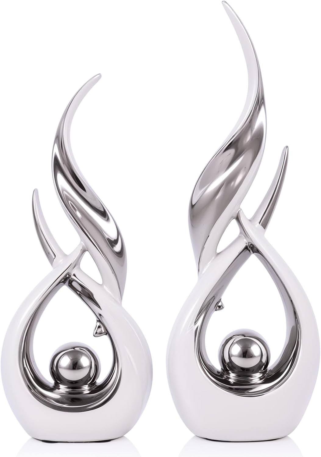 2-pcs-white-silver-ceramic-statues-for-home-decor-accents-modern-abstract-art-sculptures-elegant-tabletop-decorative-objects-for-dining-room-entryway-tv-stand-mantel-coffee-table-centerpieces