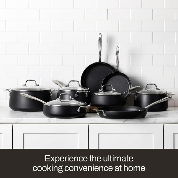 All-Clad HA1 Expert Hard Anodized Nonstick Cookware Set (10 Piece) Pots, Frying Pans, Dishwasher-Safe, Oven-Safe up to 500°F Compatible with All Stovetops (Gas, Electric & Induction) - Black7