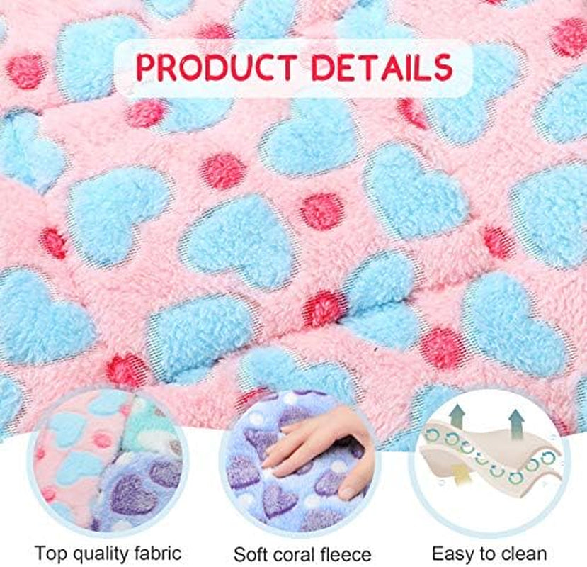 jetec-3-pcs-bunny-guinea-pig-beds-soft-bunny-mats-warm-guinea-pig-mat-small-animal-bed-pads-fleece-sleeping-pads-for-indoor-rabbit-hamster-squirrel-hedgehog-chinchillafleece-heart-purple
