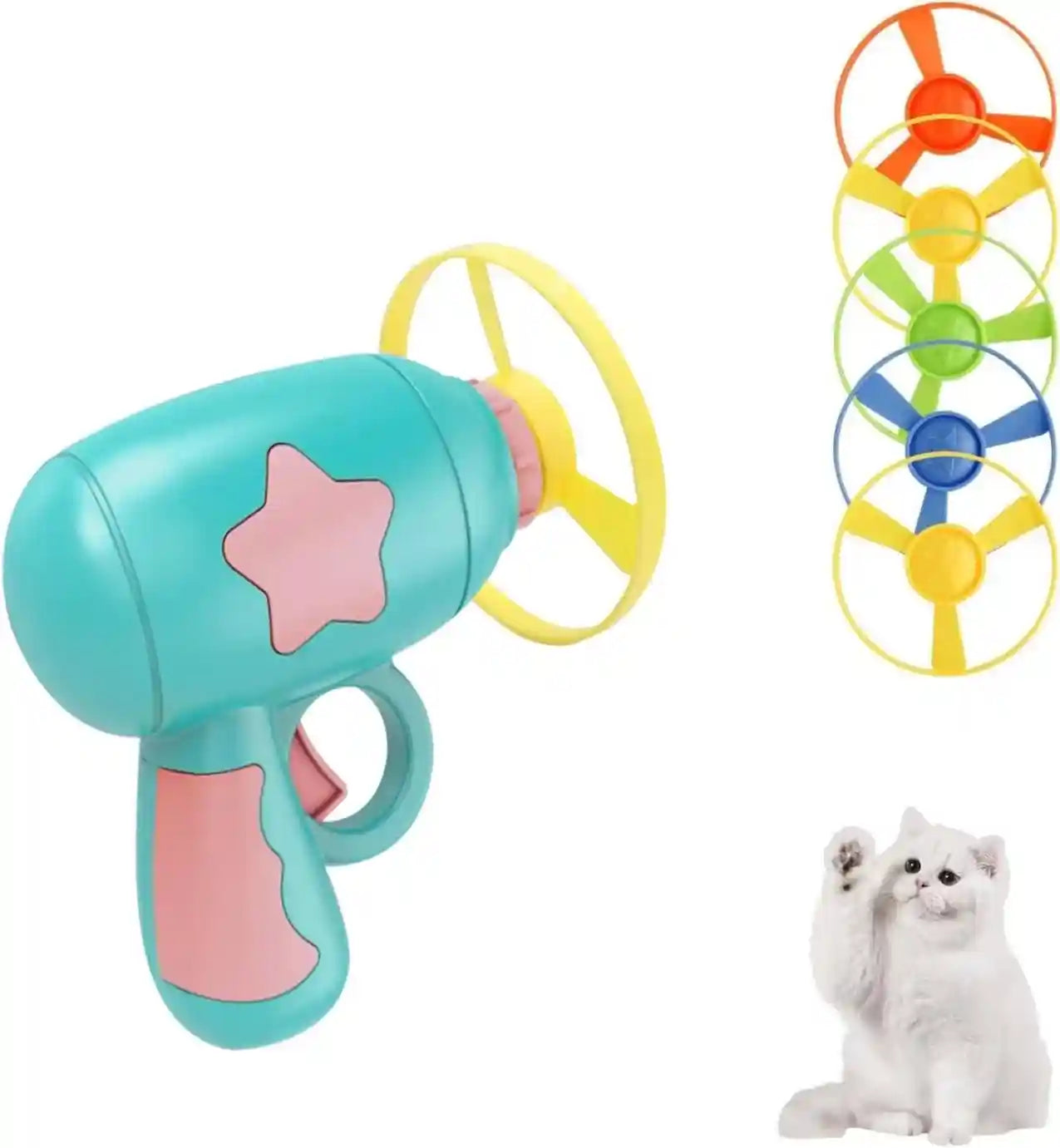 andiker-cat-fetch-toy-interactive-kitten-flying-disc-launcher-toy-with-5-colorful-flying-propellers-for-cat-enrichment-flying-saucer-toy-for-cats-for-training-and-chasing-blue