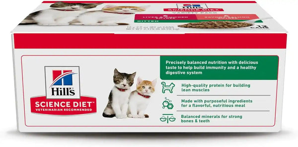 Hill'S Science Diet Kitten Formula Wet Cat Food Variety Pack | #1 Veterinarian Recommended, Liver & Chicken and Minced Salmon, 2.9 Oz. Cans, 12-Pack2