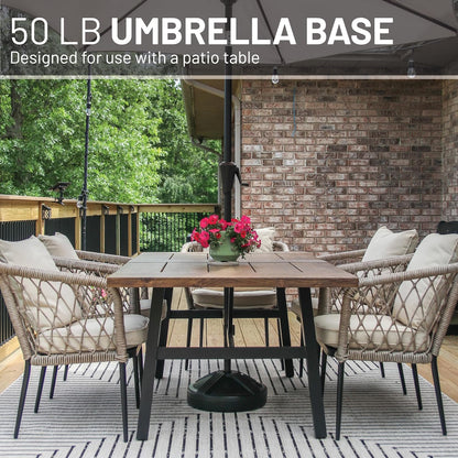Durable 50 Pound Fillable Umbrella Base Designed to Be Used with a Patio Table6
