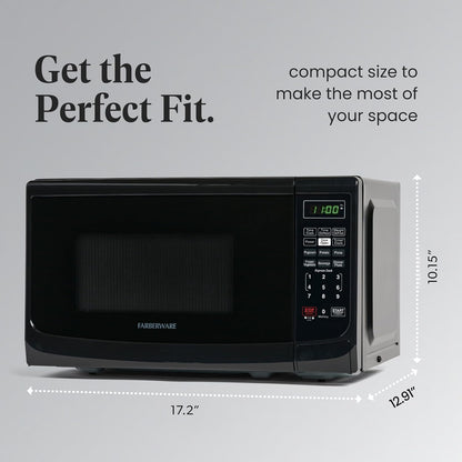 0.7 Cu. Ft. Countertop Microwave Oven – 700 Watts Power, Auto Cook Settings, Defrost, Easy Clean and Child Safety Lock - Black4