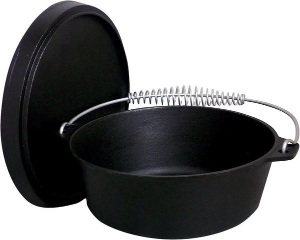 20 Quart Pre-Seasoned Cast Iron Dutch Oven with Lid and Wire Bail Handle- Great for Gumbo, Jambalaya, Chili, Soup and Stew1
