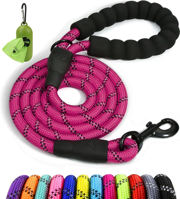 Taglory Rope Dog Leash for Medium Large Dogs, 6 FT Padded Handle, Black | Climbing Rope for Strong Pullers, Reflective for Night Walks and Training, Comfortable Grip, Anti-Tangle Swivel Clip 1/2 Inch9