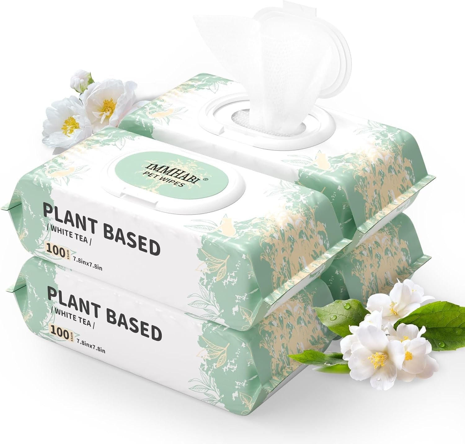 immhabi-400-count-dog-wipes-for-paws-and-butt-plant-based-hypoallergenic-pet-wipes-cleansing-deodorizing-wipes-for-dogs-face-and-body-wipes-cleaning-fur-white-tea