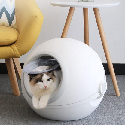 Dog Potty Training Toilet ﻿ Pet Cat Litter Box Tray Fully Enclosed Extra Large Toilet Nesting Training System Easy Cleaning Filter Pan Waterproof Space Capsule(A)8
