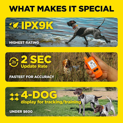 Dogtra PATHFINDER2 MINI Compass Live GPS Dog Tracking & Training System - 4-Mile Range E-Collar Handheld with No Subscription, Offline Maps, GPS Fence, Expandable up to 21 Dogs, for Dogs 15+ Lbs5