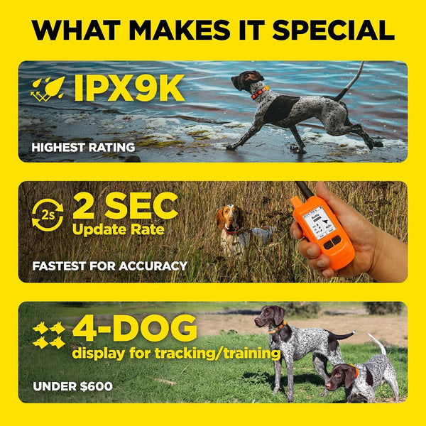 Dogtra PATHFINDER2 MINI Compass Live GPS Dog Tracking & Training System - 4-Mile Range E-Collar Handheld with No Subscription, Offline Maps, GPS Fence, Expandable up to 21 Dogs, for Dogs 15+ Lbs5