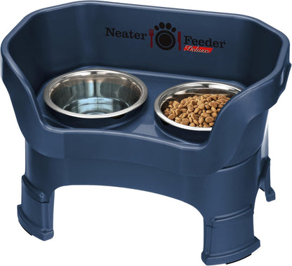 Neater Feeder Deluxe Mess-Proof Elevated Dog Bowls for Small Dogs (Up to 19 Lbs), 2 Height Adjustable (6” & 7.5”) No-Spill Raised Dog Bowl Stand, Stainless Steel Food Bowl Set, Made in USA, Cappuccino18