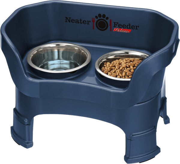 Neater Feeder Deluxe Mess-Proof Elevated Dog Bowls for Small Dogs (Up to 19 Lbs), 2 Height Adjustable (6” & 7.5”) No-Spill Raised Dog Bowl Stand, Stainless Steel Food Bowl Set, Made in USA, Cappuccino18