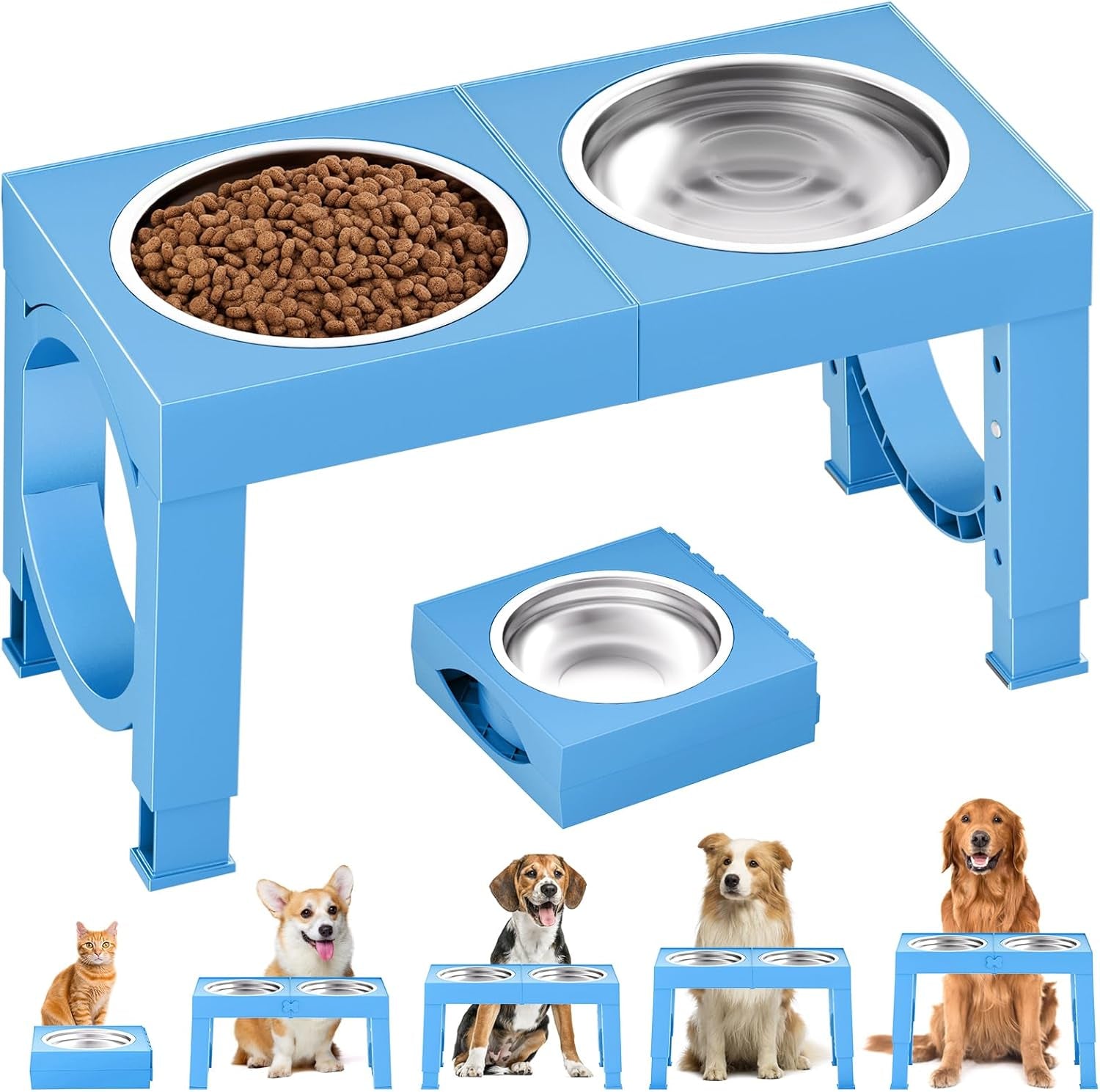 xiaz-elevated-dog-bowls-large-breed-raised-dogs-bowl-stand-large-medium-sized-dog-stainless-steel-food-water-bowl-stands-5-heights-adjustable-9-11-12-14in-black-pet-feeder-dish-station