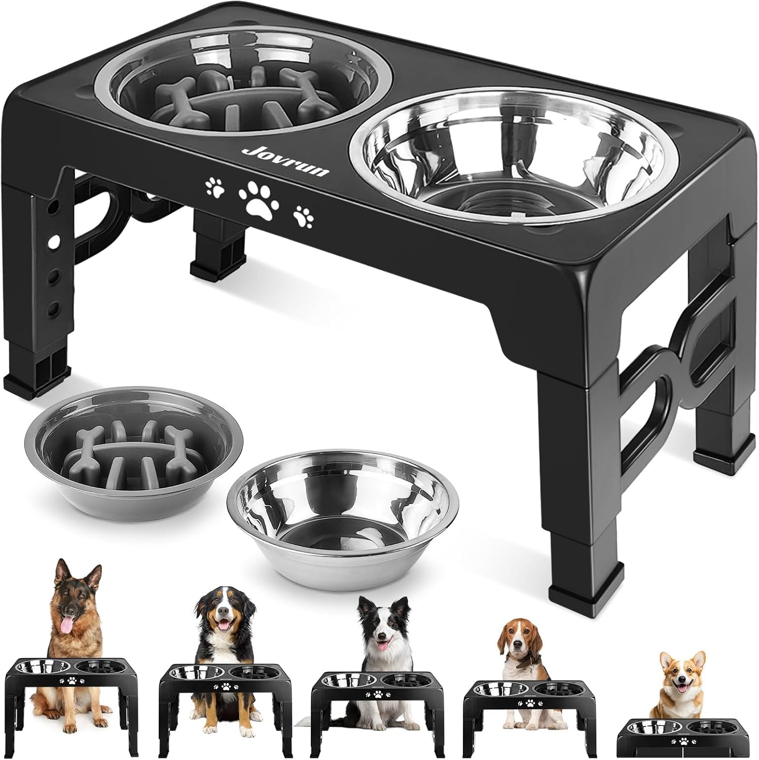 jovrun-elevated-dog-bowls-for-medium-large-size-dogs-non-slip-dog-feeder-with-1-stainless-steel-dishes-1-slow-feeder-bowl-5-heights-adjustable-raised-bowls-to-3-15-8-66-9-84-11-02-12-2